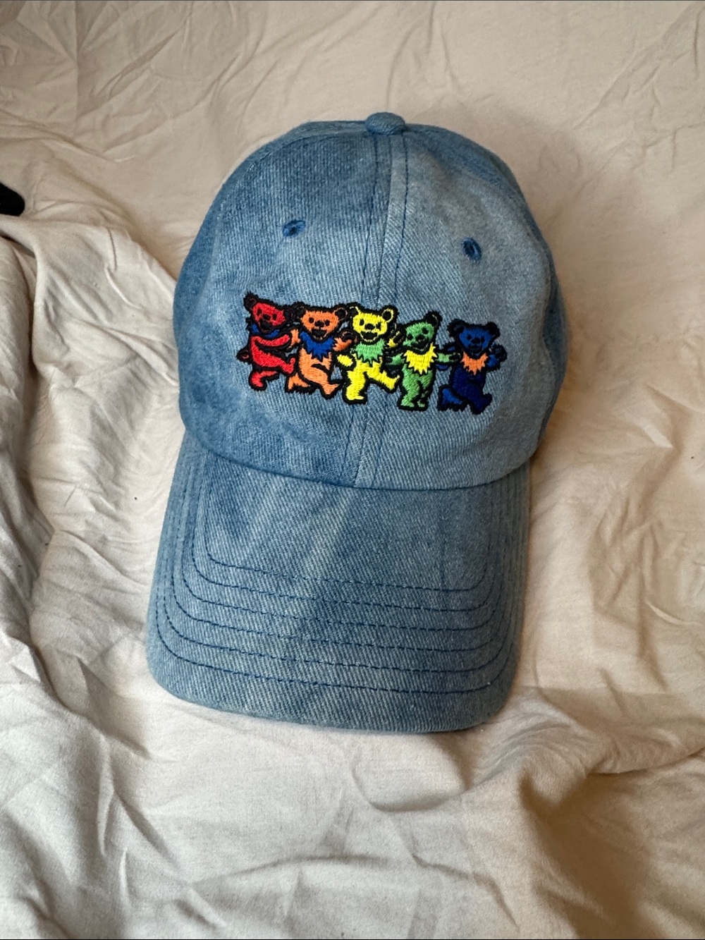 Women’s  Grateful Dead Denim Baseball Hat with Bear Embroidery